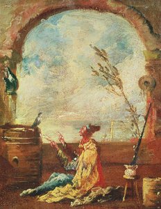 De Dichter en de Vogel door Francesco Guardi